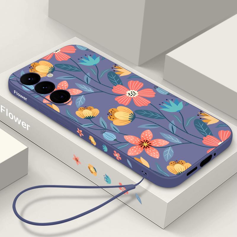 Flower Painted Shell For Samsung Galaxy S24 S22 Ultra Plus S23 S21 S20 Fe A52 A53 A54 A34 14 5g A51 A32 A13 4g Slim Shockproof Tpu Hybrid Case Cover