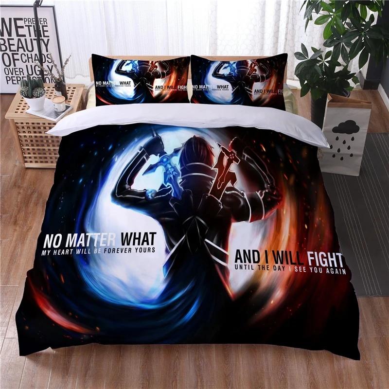 Мультфильм Sword Art Online 3D комплект постельного белья с принтом пододеяльник наволочка постельное белье Twin Full Queen King для взрослых и детей постельное белье