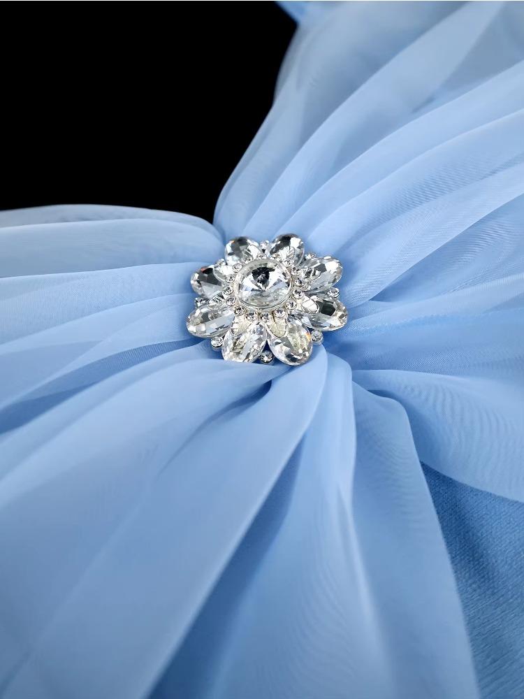 Elegant Evening Long Dresses for Women Cold Shoulder Organza Patchwork High Waist Package Hip Fishtail Ruffles Cocktail Outfits