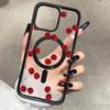 Магнитный чехол для телефона с рисунком красной вишни для iPhone 11 12 13 14 15 16 16e 17e 17 ProMax Plus Air Для Magsafe Беспроводная зарядка Чехол