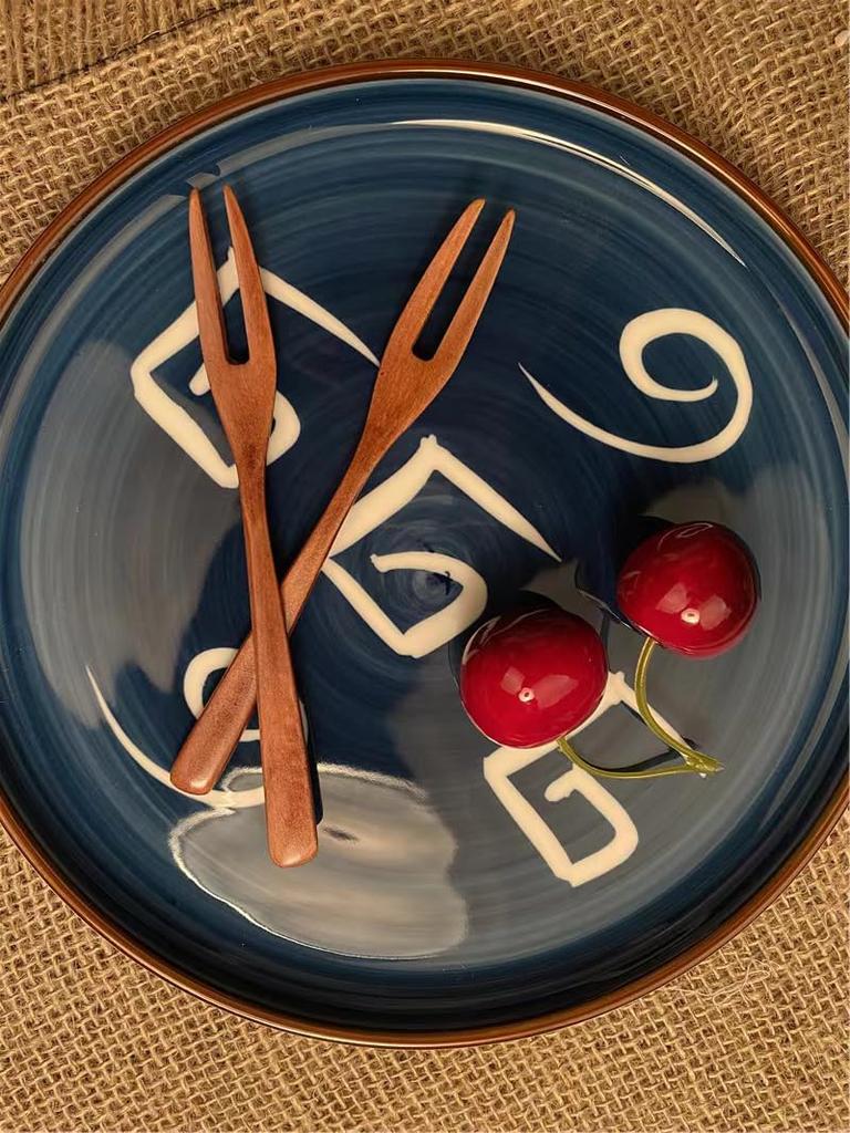 KXLCGYK Деревянная вилка, японские сладости, набор из 5 вилок, легкая лакированная вилка химэ, фруктовая вилка, десертная вилка для торта 13,5 см