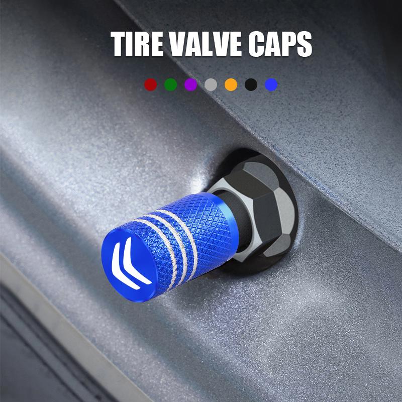 5PCS Aluminium Car Tire Valve Stem Caps Cover For Citroen C5X C6 DS C3-XR C4L C4 C1 C5 C6 VTS C-ELYSEE Auto Accessories amb123