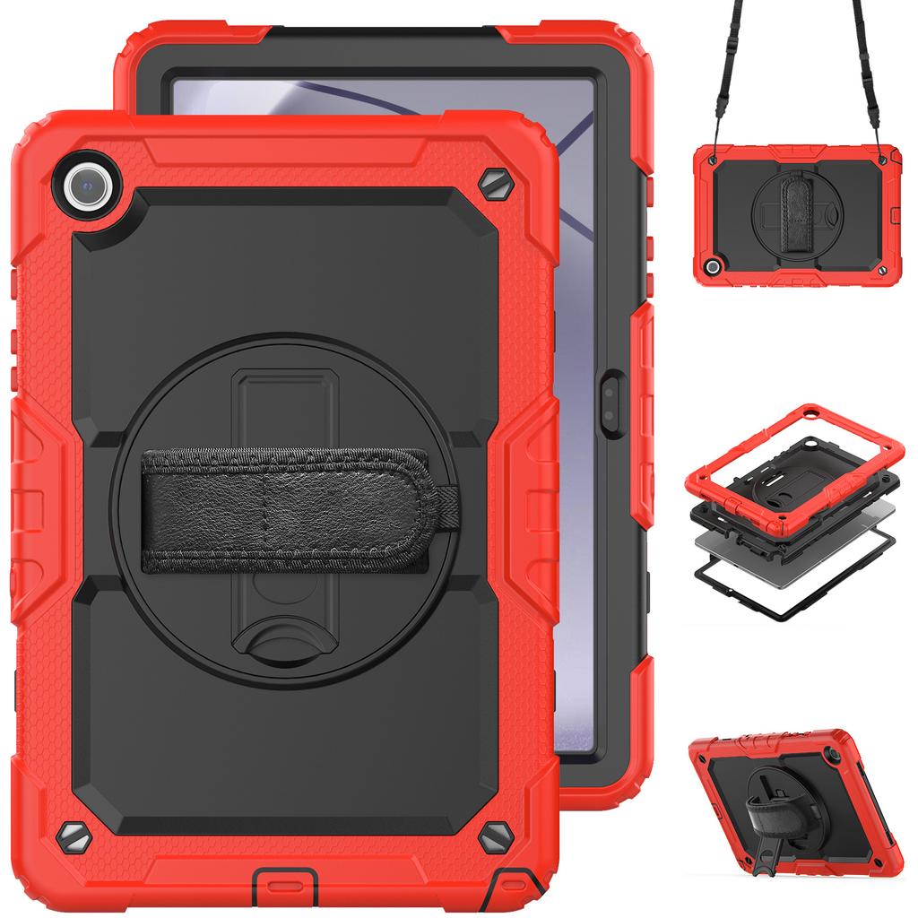 Heavy Duty Armor Rugged Tablet Case for Samsung Galaxy Tab A9 8.7inch 2023 SM-X110/X115/X117 with Pen Holder Hand Strap