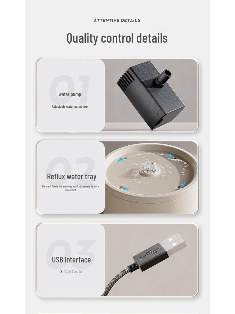 Керамический фонтанчик для кошек с бесшумным циркуляционным фильтром