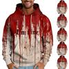 Мужская толстовка с капюшоном свободного кроя с принтом «Кровавый Хэллоуин»