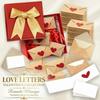 30/60Pcs Heart Stickers Love Letters Envelope Set Blank Mini Cards Mini Cards Set  Valentine's Day