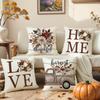 1Pcs 45*45Cm Plant Flower Pillowcase Autumn Home Decoration Sofa Cushion Cover Living Room Bedroom Pillow Case
