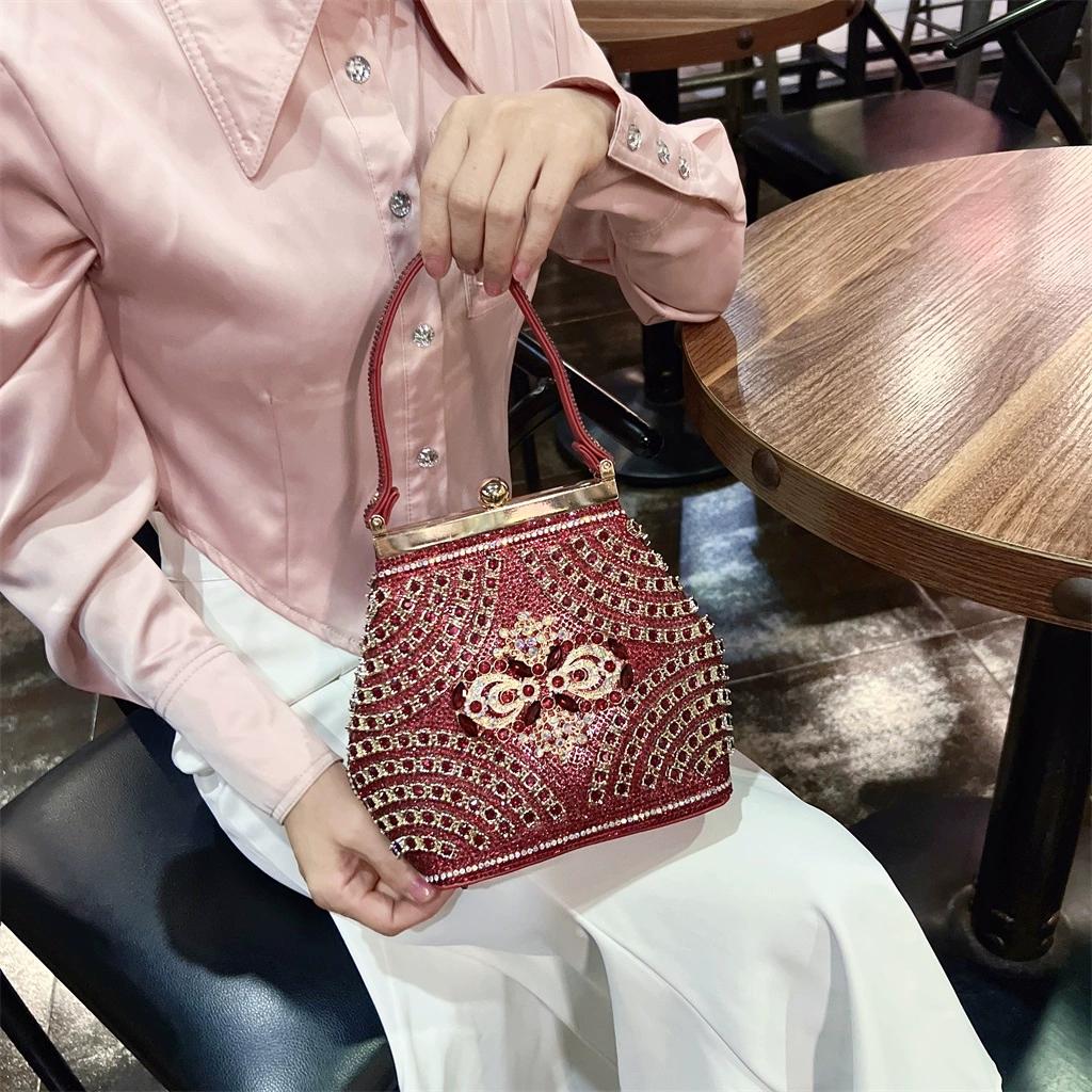 Сумка для ужина, женская сумка через плечо на одно плечо, банкетный комплект с бриллиантами, сумочка