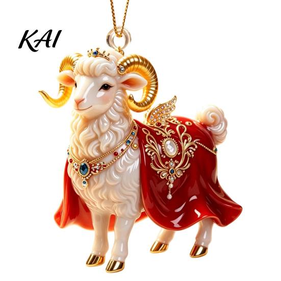 Seasonal Party Favors 2D Flat Christmas Sheep Hanging Ornament with Lanyard, Acrylic Tree Decorations Pendant for Home Festive Decor And Keepsake