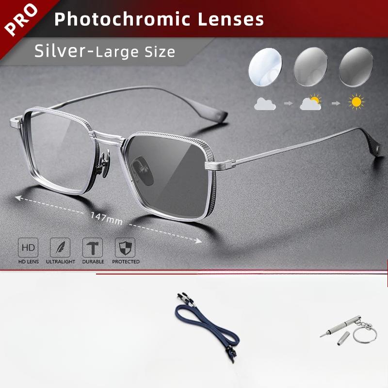 CLLOIO Чистый титановый блокирующий синий свет мужские очки для чтения оправы для очков для близорукости ручной работы фотохромные очки по рецепту