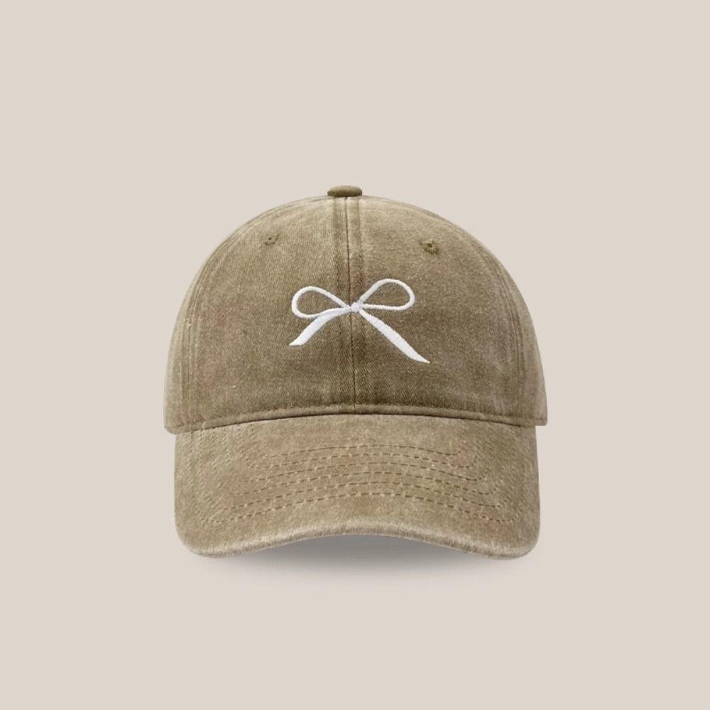 Embroidery Embroidery Bow Baseball Cap Cotton Peaked Cap Apparel Accessories Sun Hat  Men