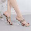 2024 Летняя обувь Женские босоножки на высоком каблуке Модные женские туфли для вечеринок Женские босоножки Женские тонкие каблуки 9 см Плюс Размер 42 A3538