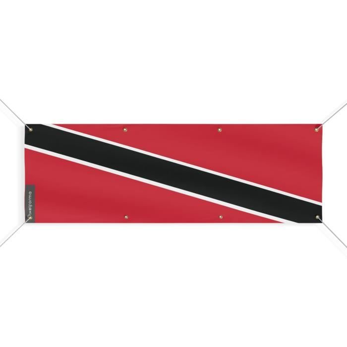 Bannière Drapeau De Trinité-et-Tobago 8 Oeillets 180x540 Cm