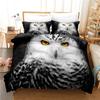 Дропшиппинг Постельный комплект Реалистичное Животное Сова Пододеяльник 240x220 Пододеяльник 260x240 Постельное белье Комплект Покрывало Наволочки