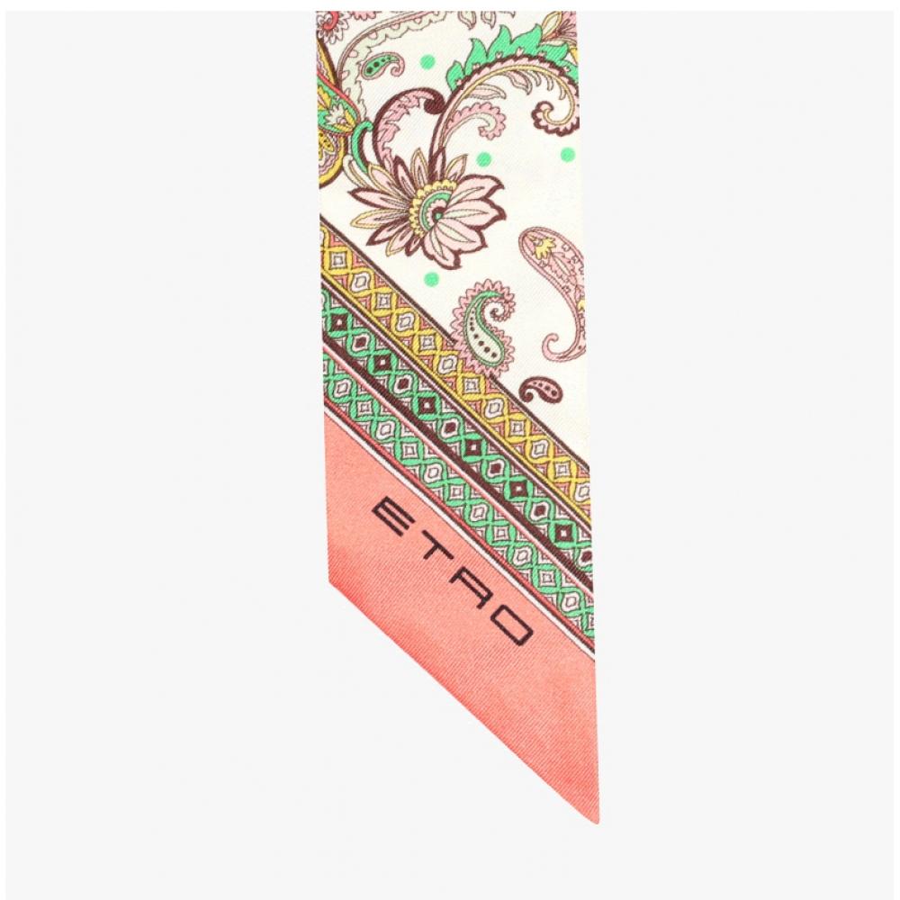 Etro Lippi Motif Paisley Skinny Twill Silk Scarf Wata0016ak670
