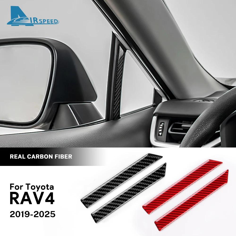 Real Soft Carbon Fiber Sticker For Toyota RAV4 XA50 2019 2020 2021 2022 2023 2024 2025 LHD RHD Car A-pillar Decorative Strip