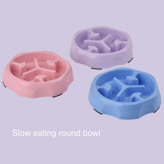 Медленная кормушка для крупных пород, миска для собак, эффективное замедление еды, круглая форма, непроливающаяся посуда для корма для домашних животных, колонка для медленного кормления, миска для домашних животных