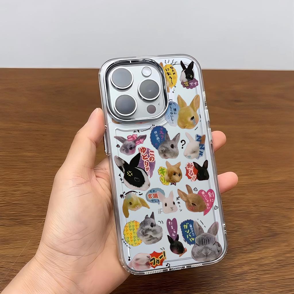 Роскошный Clmj Милый Чехол-Кролик Кошка Собака для Телефона Samsung Galaxy S25 S24 S23 S22 S21 Note20 Ultra Edge Plus 4G 5G Прозрачный Чехол