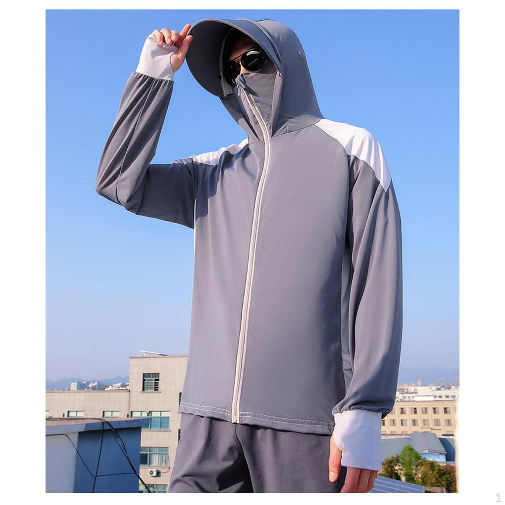 Мужская рубашка с капюшоном и защитой от солнца, охлаждающая мягкая со съемным козырьком, летняя толстовка с капюшоном для рока