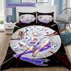 One Piece Gear Pattern Bedding Quilt Set Quilt Cover Pillowcase Home Birthday Gift(1 * duvet cover + 2 * pillowcase, without core)
