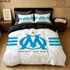 Olympique De Marseille Pattern Bedding Quilt Set Quilt Cover Pillowcase Home Birthday Gift(1 * duvet cover + 2 * pillowcase, without core)