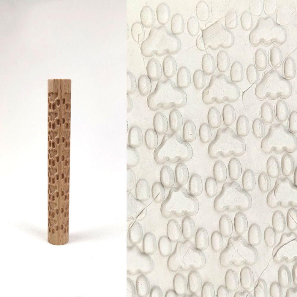 DIY Деревянный прижимной ролик Креативный рельефный скалка Керамика Искусство Глиняный ролик Инструмент для гончарного дела