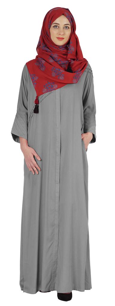 Bimba Islamic Clothes For Women Long Prayer Robe Maxi W Printed Hijab Rayon Abaya Front Button Muslim