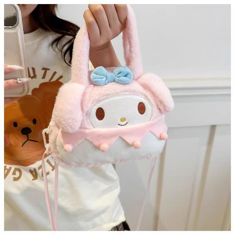 Kuromi Plush Crossbody Bag With Zipper Pocket For Daily Casual Use