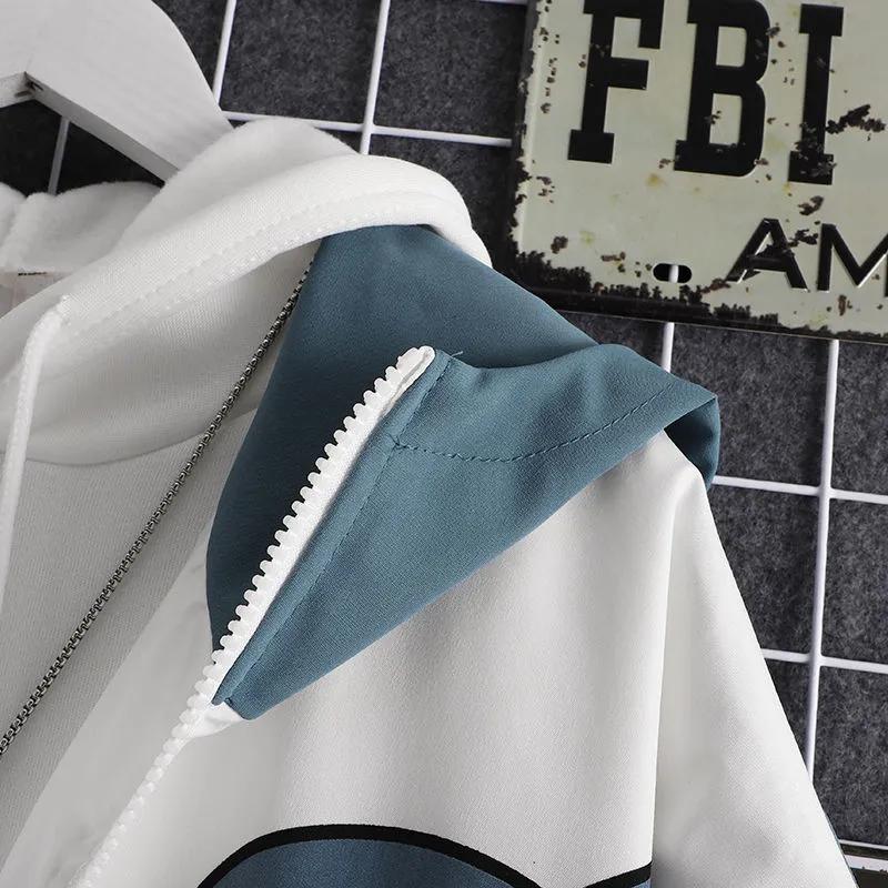 Весна Осень Женская Толстовка с Капюшоном Милый Принт Акулы Пэчворк Подростковая Куртка Толстовки Харадзюку Мужская Толстовка