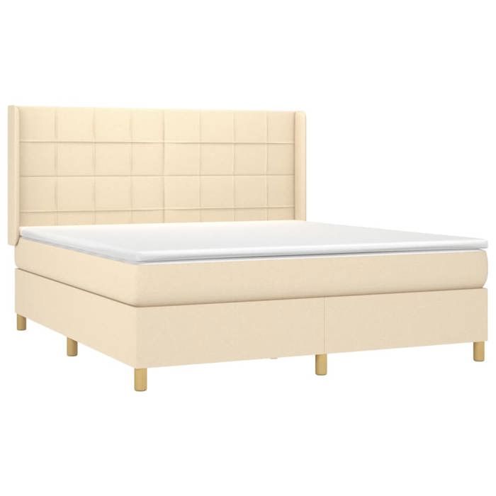 Sommier à lattes avec matelas - Maison Exclusive - 160x200 cm - Tête de lit réglable - Beige