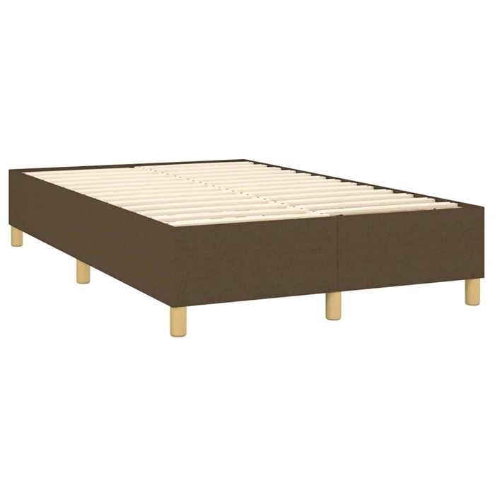 Cadre de lit avec matelas - Maison Exclusive - 120x190 cm - Tissu marron foncé - Tête de lit réglable