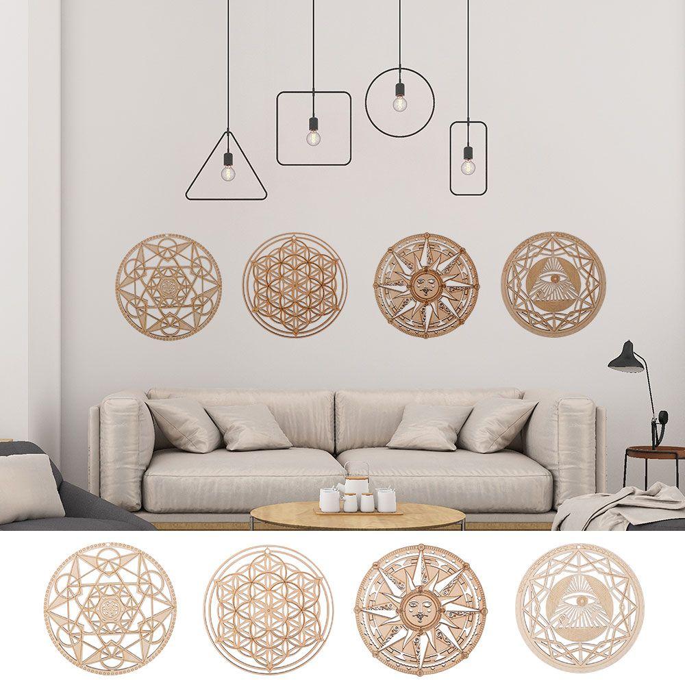 Деревянный знак для медитации, украшения, настенный декор, деревянное настенное искусство, подвесное произведение искусства, сакральная геометрия