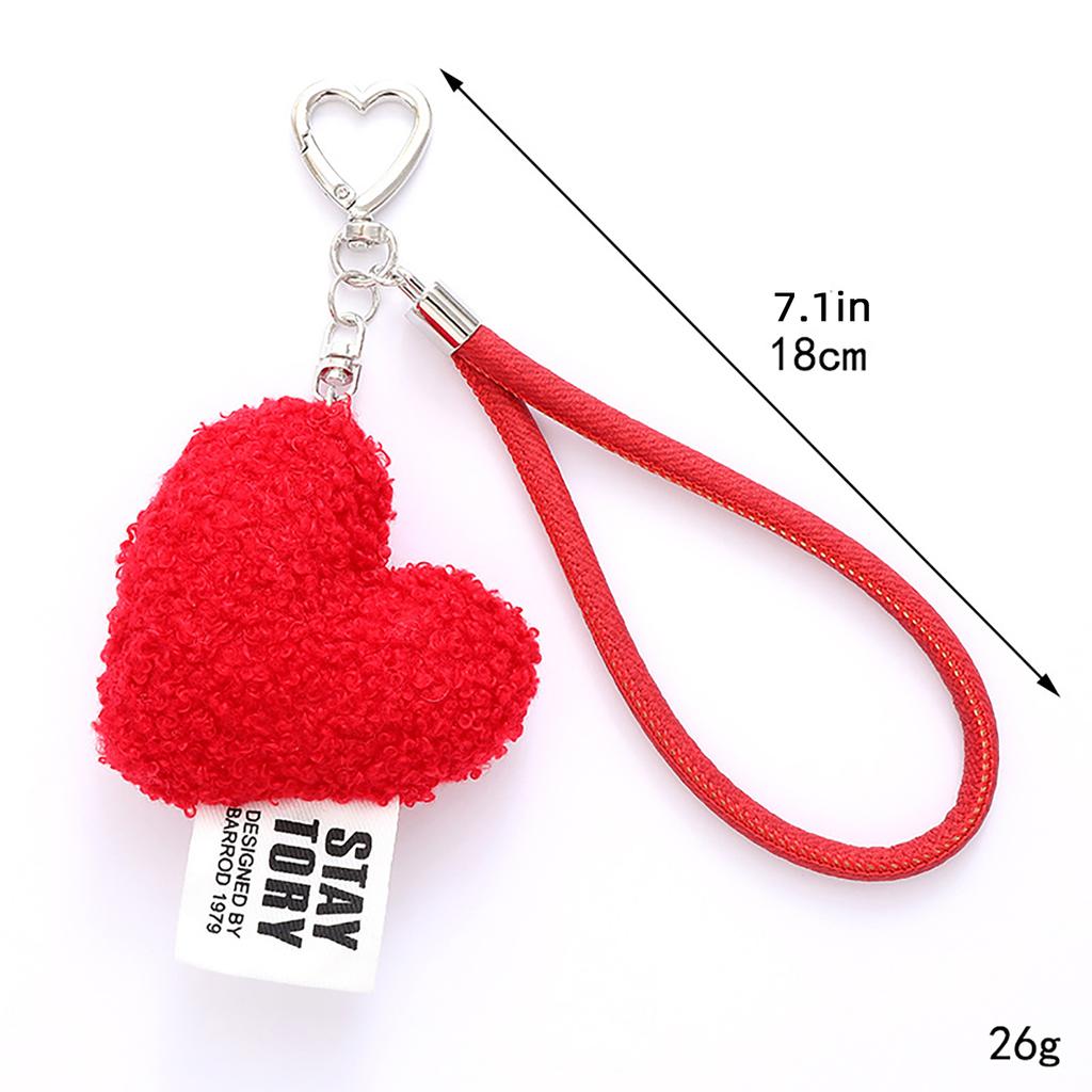 Модный плюшевый брелок-шнурок на запястье в форме сердца для повседневного использования или в подарок. Мягкий шарм для сумки 'Любовь', шарм для рюкзака, шарм для кошелька для монет.