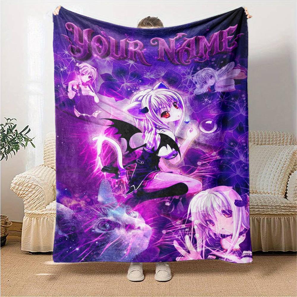 Name Custom High School DxD Print Flannel Blanket High Quality Warm Comfortable Cover for All Seasons Perfect for Gifts Home Decor