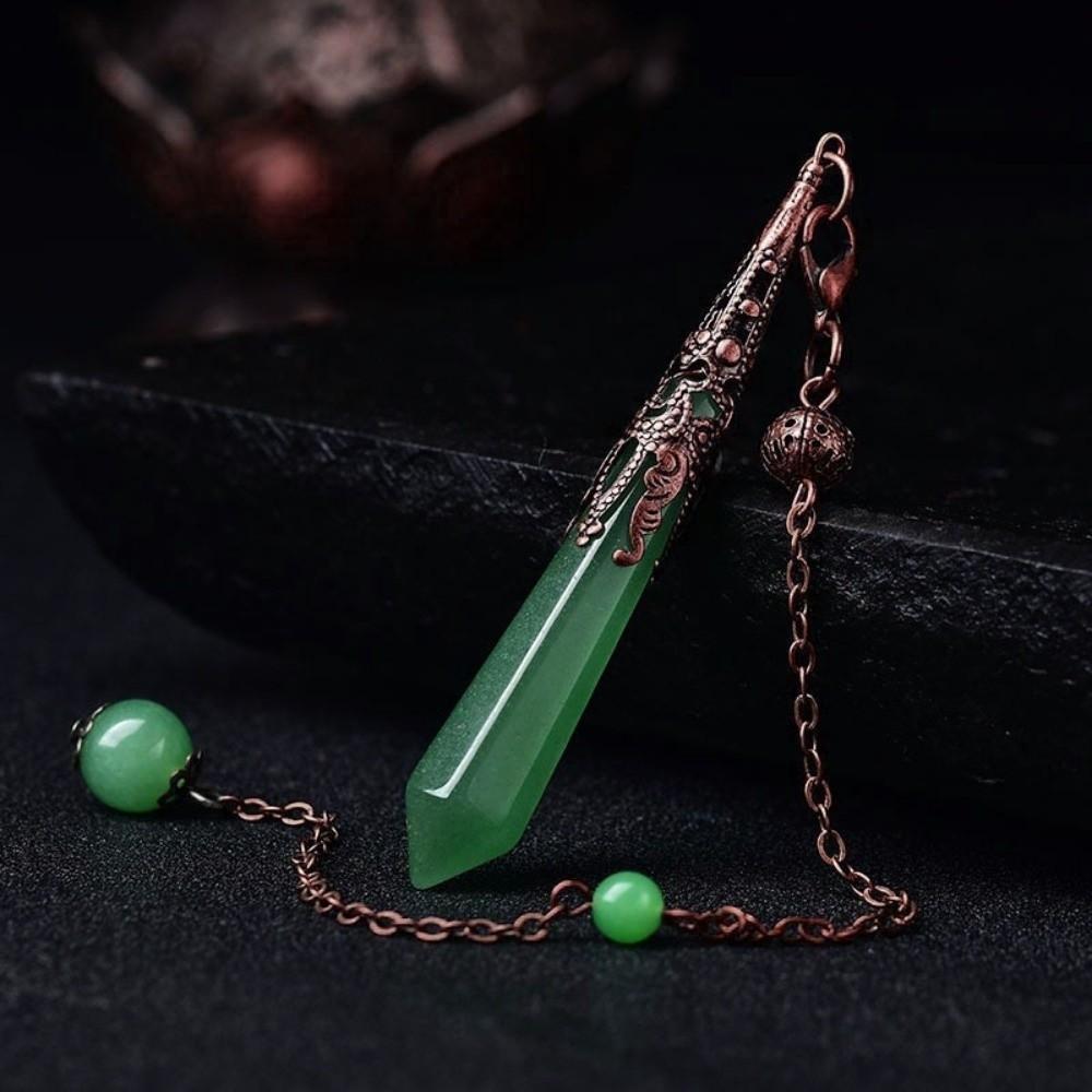 Energy Natural Crystal Pendulums Hexagon Cone Witch Spiritual Pendulos  Jewelry Gift