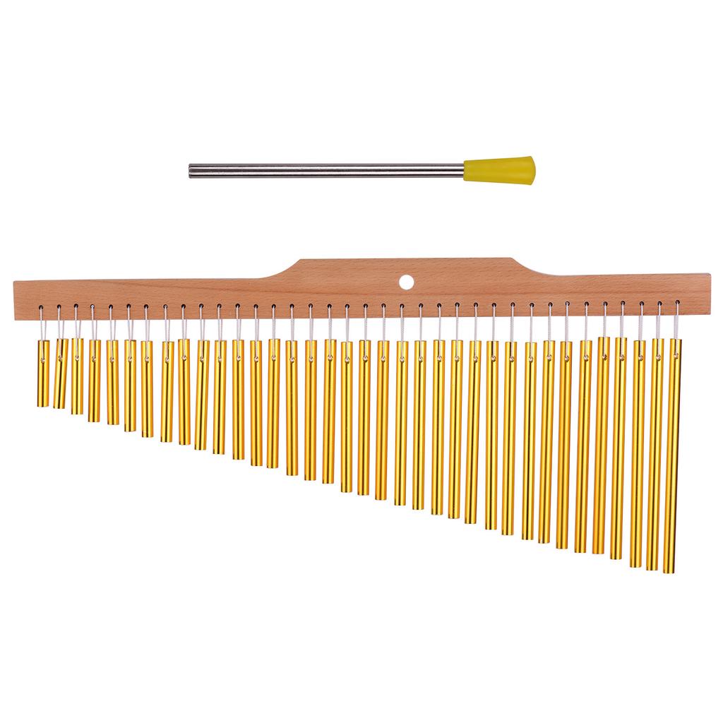 Деревянный слиток из 36 барных колокольчиков из золотого алюминиевого сплава