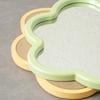 Wall Mounted Flower Shape Mdf Mirror Green