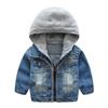 Детская одежда для мальчиков, мягкая джинсовая куртка с капюшоном, модная верхняя одежда