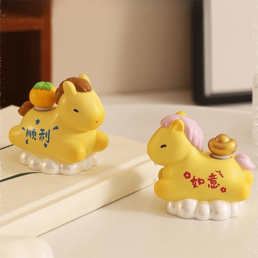 Chinese Style Horse Figurine Resin Zodiac Horse Ornaments Horse Miniature Car Decoratio