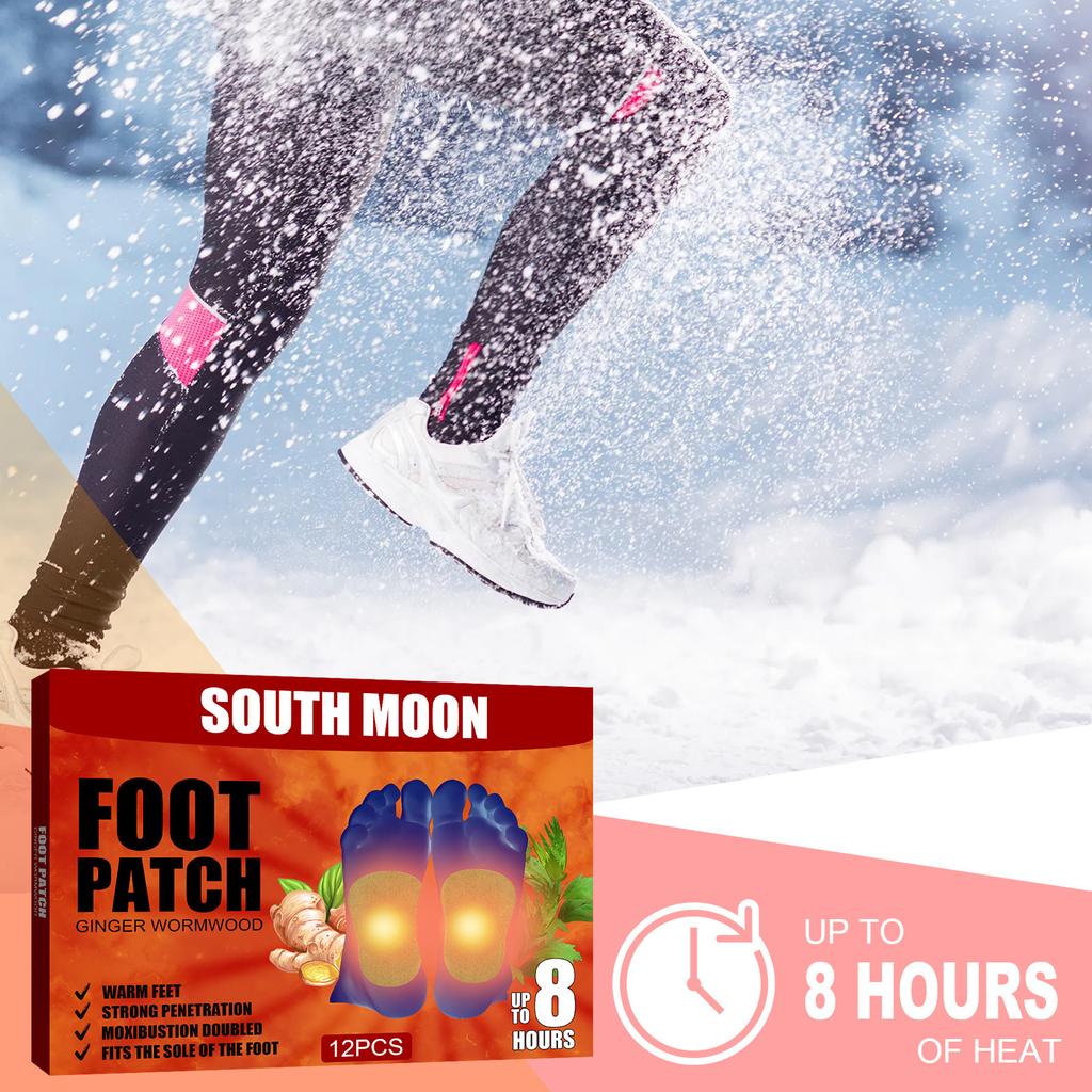 South Moon Пластырь для ног с имбирем и полынью улучшает качество сна, снимает стресс, отталкивает холод и сохраняет тепло.