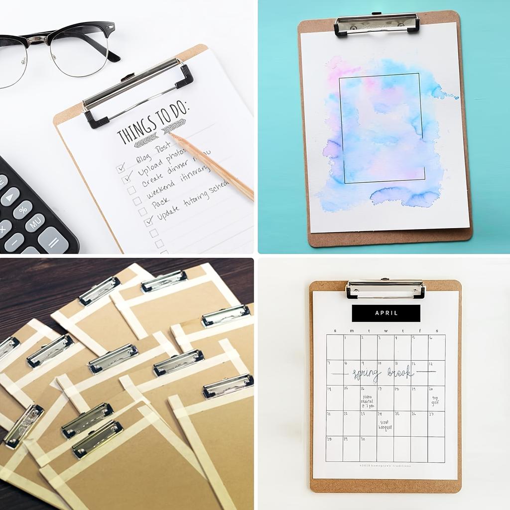 Low Profile A5 Wood Fiber Clipboard with Hanging Loop | Ideal for Home, Office, or Classroom Use, Writing Board, Cardboard