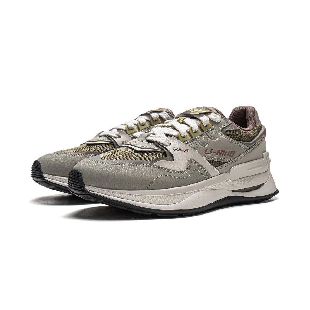 Li Ning 001 Original Aspiration V2 Нескользящие Износостойкие Низкие Кроссовки на Толстой Подошве Мужские Серый Зеленый AGLW015-1