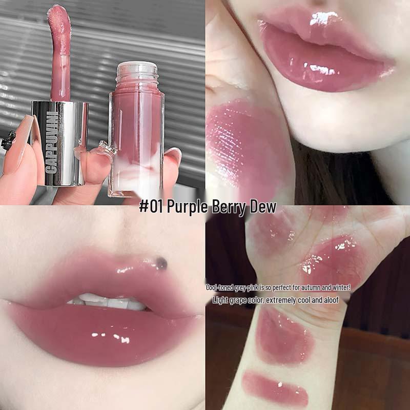 Прозрачный блеск для губ Cappuvini Berry White Crystal Clear - Увеличивающий объем, отбеливающий, увлажняющий финиш для студентов