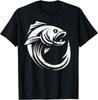 Fish Hook Minimal Artwork Angler's Simple Line Fishing Lover Gift Unisex T-Shirt