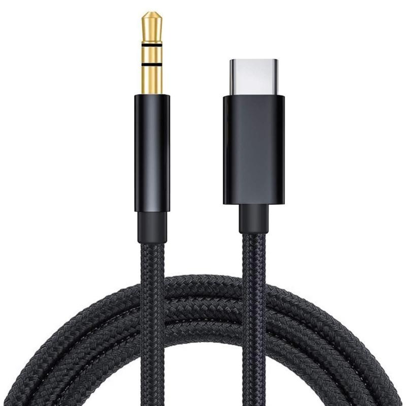 Кабель USB Type-C на 3,5 мм для аудио, шнур USB C на 3,5 мм для высококачественного звука в автомобиле и наушниках, поддержка шумоподавления