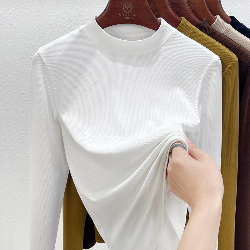 Женский базовый слой с полуворотом на осень и зиму с базовой футболкой с длинными рукавами