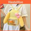 Ears Bowknot Rabbit Itabag Plush Backpack Cartoon Yellow Schoolbag Gift Kids