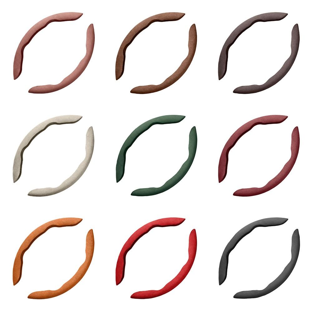 2pcs Ergonomic Steering Wheel Cover Luxury Anti-Slip Cover Snap-On Cover All-Weather Driving