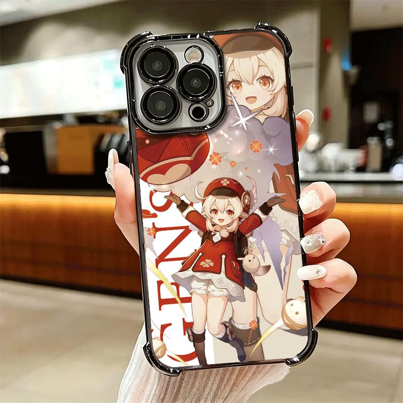 Аниме Чехол для телефона с покрытием Genshin Impact Для Iphone 16 17 Pro Max Air 16E 14 15 Plus 12 13 Mini Противоударный Чехол с Airbag