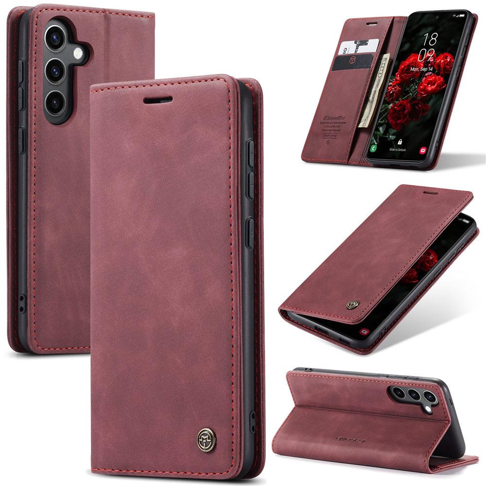Кожаный чехол-книжка с магнитной застежкой для телефона Samsung Galaxy S24 FE S24Plus Capa со слотом для кредитной карты и обложкой-кошельком для Galaxy S24 Ultra